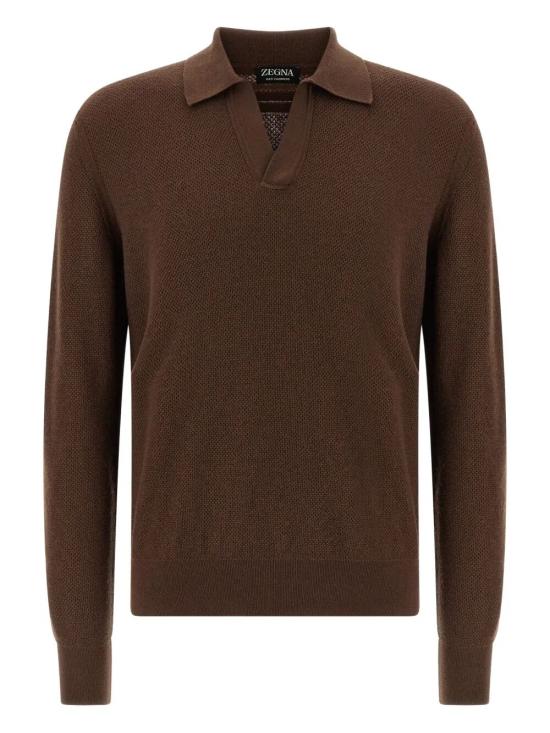 25FW 에르메네질도제냐 폴로 티셔츠 UGK93A2 131 M06 BROWN