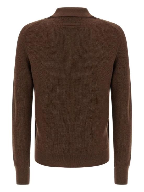 25FW 에르메네질도제냐 폴로 티셔츠 UGK93A2 131 M06 BROWN - ERMENEGILDO ZEGNA