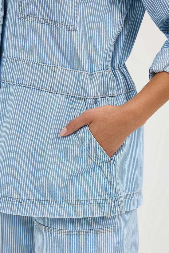  리 데님 자켓 밀터 재킷 미드 레일로드 - LEE