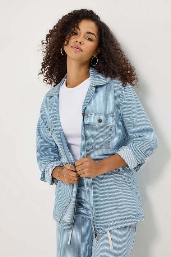  리 데님 자켓 밀터 재킷 미드 레일로드