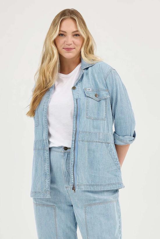  리 데님 자켓 밀터 재킷 미드 레일로드 - LEE