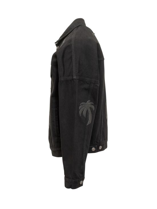 25FW 팜앤젤스 데님 자켓 PMYE006F25DEN001 1010 BLACK - PALM ANGELS
