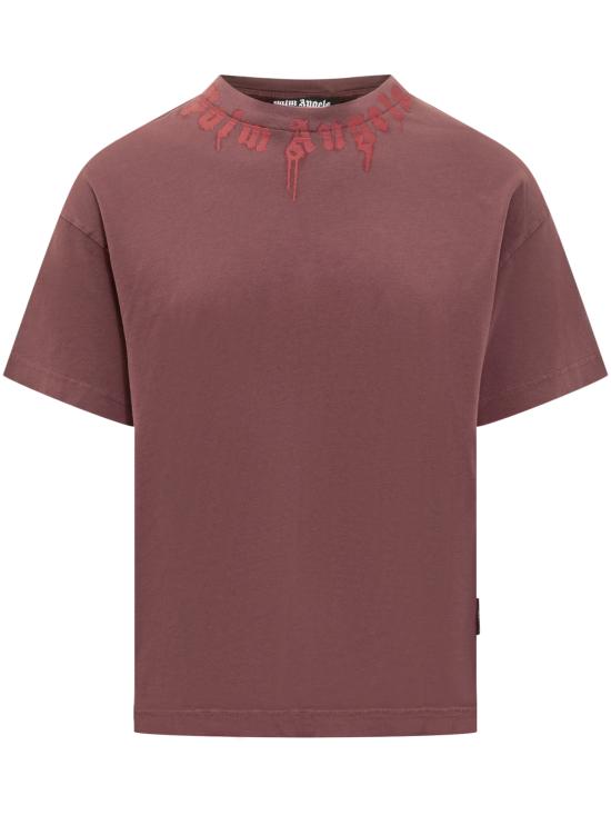 25FW 팜앤젤스 반팔 티셔츠 PMAA109F25JER009 2825 BURGUNDY RED