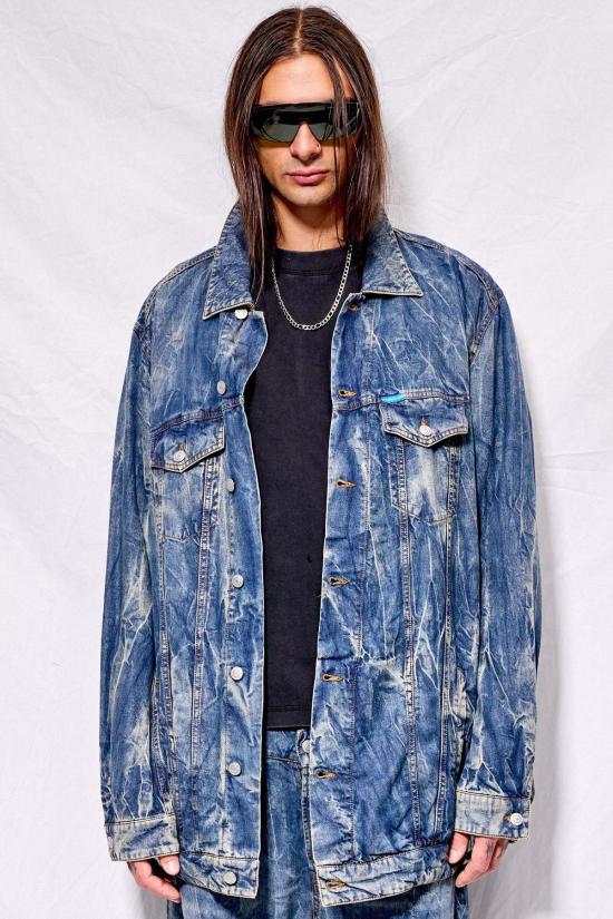  Grossi 데님 자켓 그로시 트위스티드 트러커 더티 워시