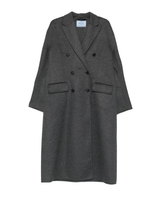 25FW 프라다 더블브레스트 더블 캐시미어 울 코트 P617S S OOO 179BF0480 Grey
