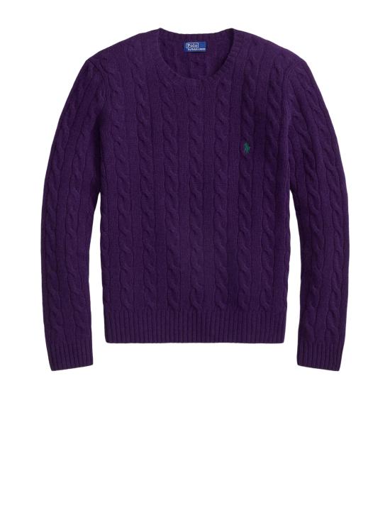 25FW 폴로 랄프로렌 폴로 자수 케이블 니트 스웨터 211 971865 011 MIDNIGHT PURPLE