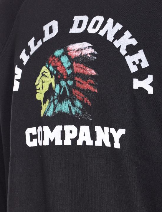 25FW 와일드 동키 긴팔 티셔츠 WD CHIEF BLACK Black - WILD DONKEY