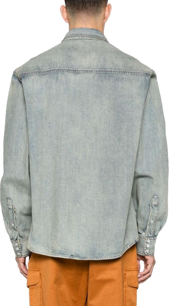  겐조 데님 셔츠 FE55DC4136E8DY GREY - KENZO