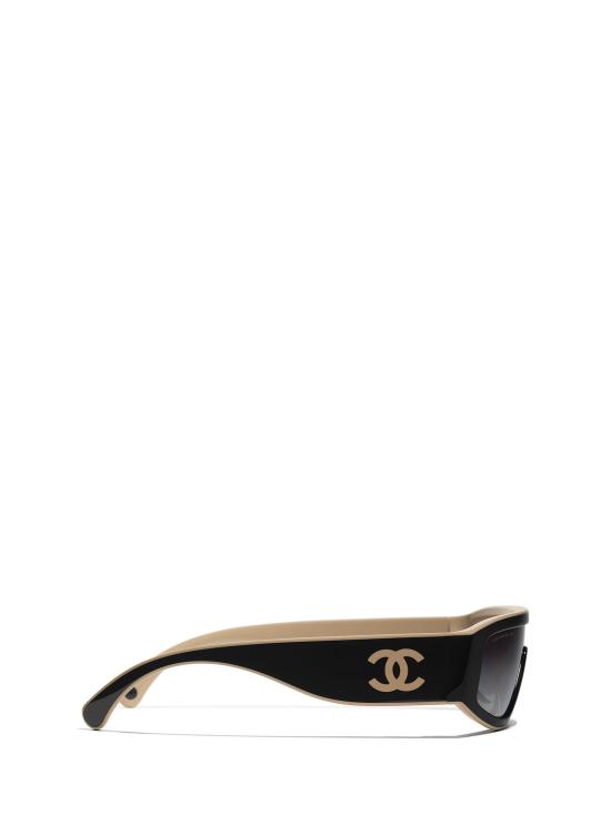 26FW 샤넬 선글라스 CH6057 C534S6 BLACK BEIGE - CHANEL