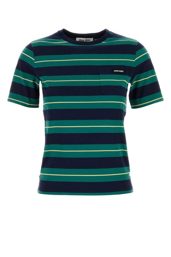 26SS 미우미우 반팔 티셔츠 MJN537SOOO14RT F046I Stripped