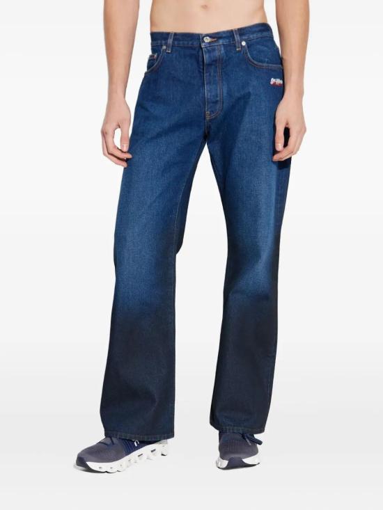 25FW 오프화이트 데님 팬츠 OMYA18JF25DEN0014410 4410 MEDIUM BLU - OFF WHITE