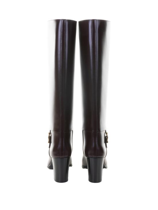 25FW 생로랑 스무스 레더 롱부츠 스무스 가죽 부츠 818207 AAEHR6033 DEEP WINE - SAINT LAURENT