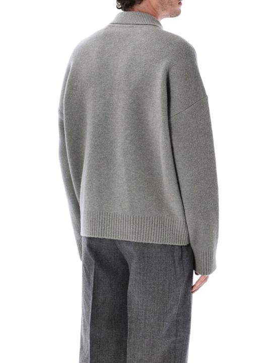 26FW 아미 ADC 알파카 폴로 스웨터 UPL408KN0135 058 Grigio - AMI