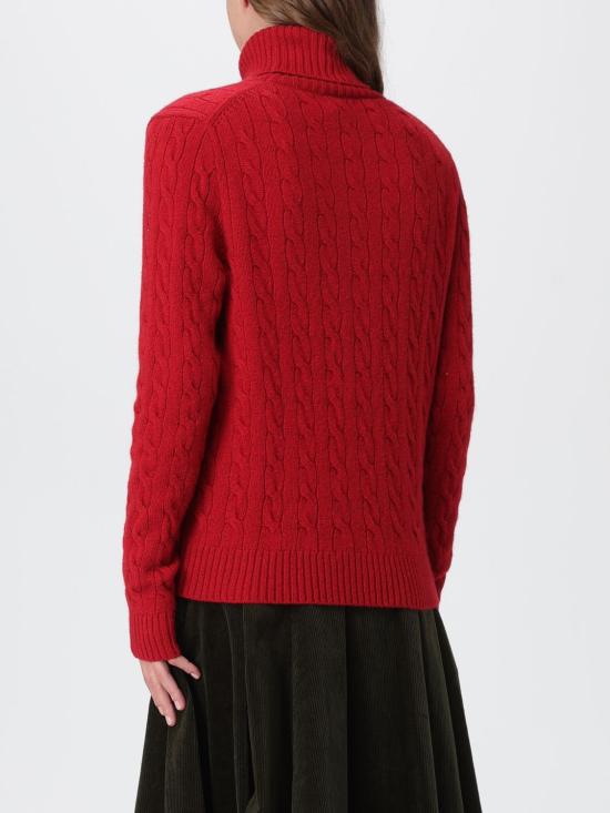 25FW 폴로 랄프로렌 울 캐시미어 케이블 니트 터틀넥 211888686 023 Red - POLO RALPH LAUREN