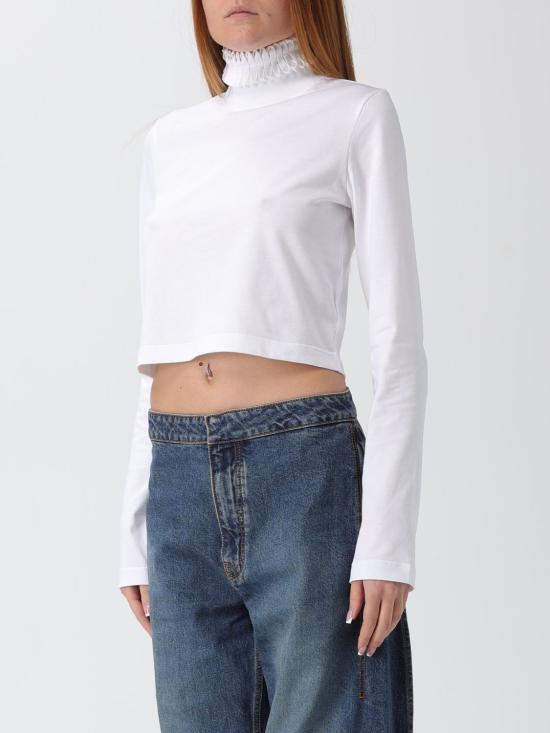 25FW 알라이아 반팔 티셔츠 AA9I0010J010B 000 White - ALAIA