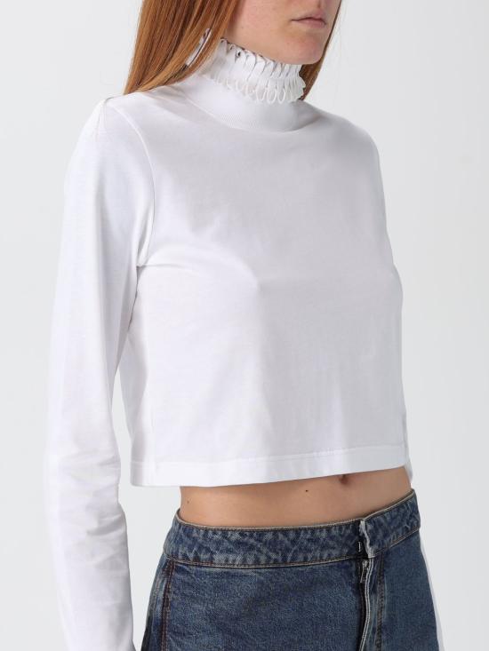 25FW 알라이아 반팔 티셔츠 AA9I0010J010B 000 White - ALAIA