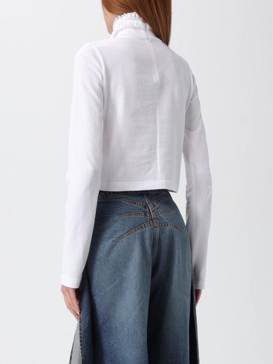 25FW 알라이아 반팔 티셔츠 AA9I0010J010B 000 White - ALAIA
