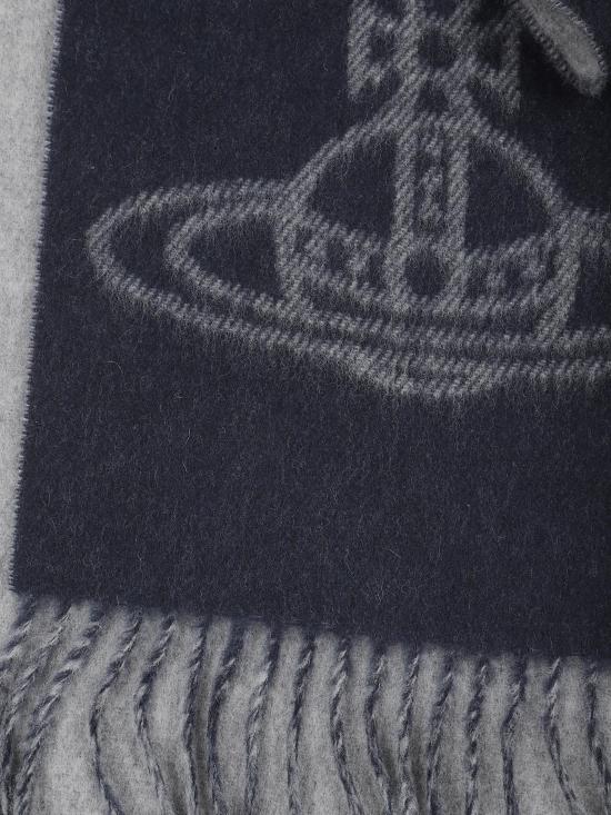 25FW 비비안웨스트우드 싱글 ORB 더블 페이스 머플러 81030006W00ZHP407 MINERAL GREY DOM - VIVIENNE WESTWOOD