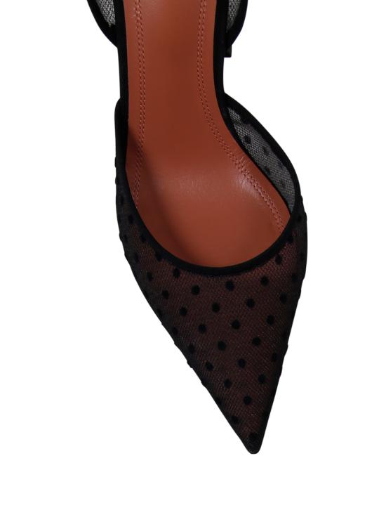 25FW 아미나 무아디 힐/펌프스 HOLLI SLING 95 LACE BLACK POLKA DOT - AMINA MUADDI
