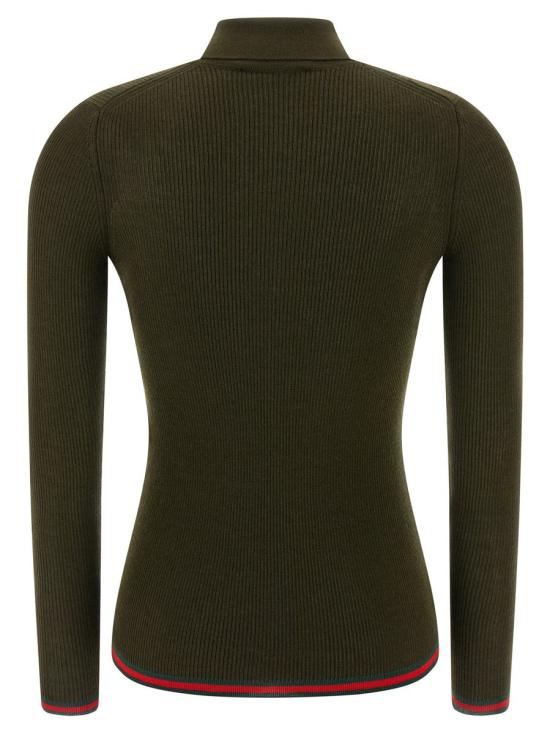 25FW 구찌 자수 캐시미어 실크 탑 810315XKD8J3450 GREEN - GUCCI