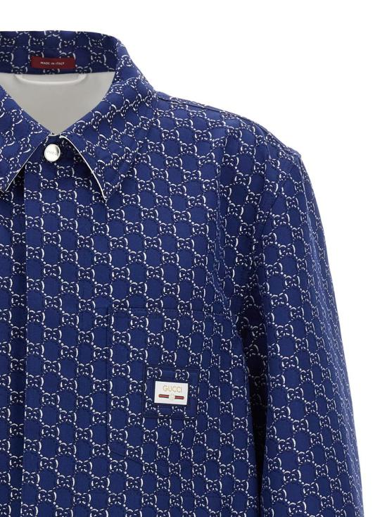  구찌 GG 쉐도우 코튼 셔츠 813998ZAR264069 BLUE - GUCCI