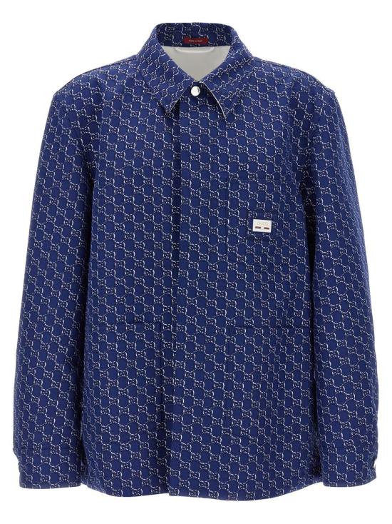  구찌 GG 쉐도우 코튼 셔츠 813998ZAR264069 BLUE