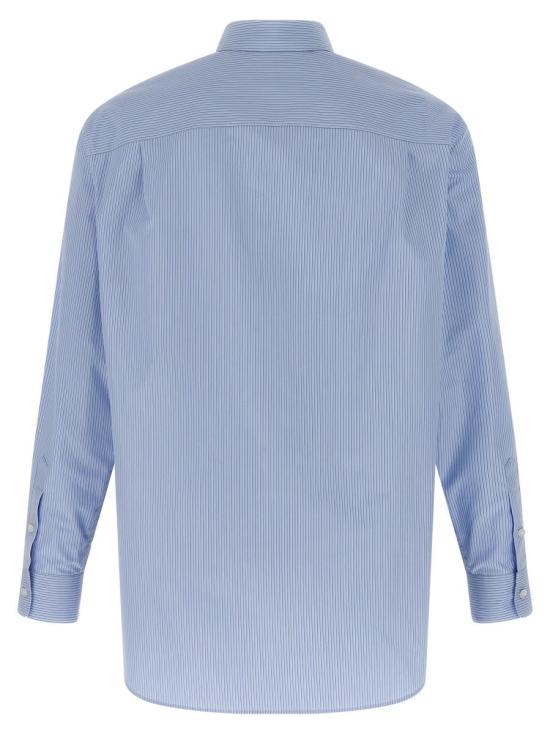 25FW 구찌 플로럴 스트라이프 코튼 트윌 셔츠 824032Z7AQZ4061 BLUE - GUCCI