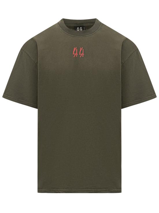 25FW 44레이블 반팔 티셔츠 B0030556FA673 P723 FADED GREEN 44 RED