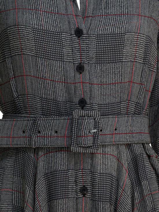 25FW 사만다 성 롱 원피스 ASTERSAVILE ROW CHECK BIG IVORY BLACK GREY - SAMANTHA SUNG