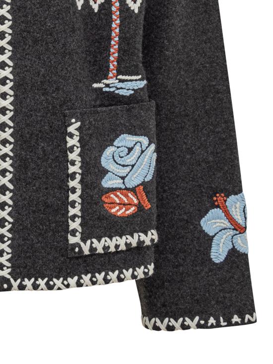 25FW 알라누이 집업 니트 LMHQ002E25KNI001 0784 CHARCOL MULTICOLOR - ALANUI