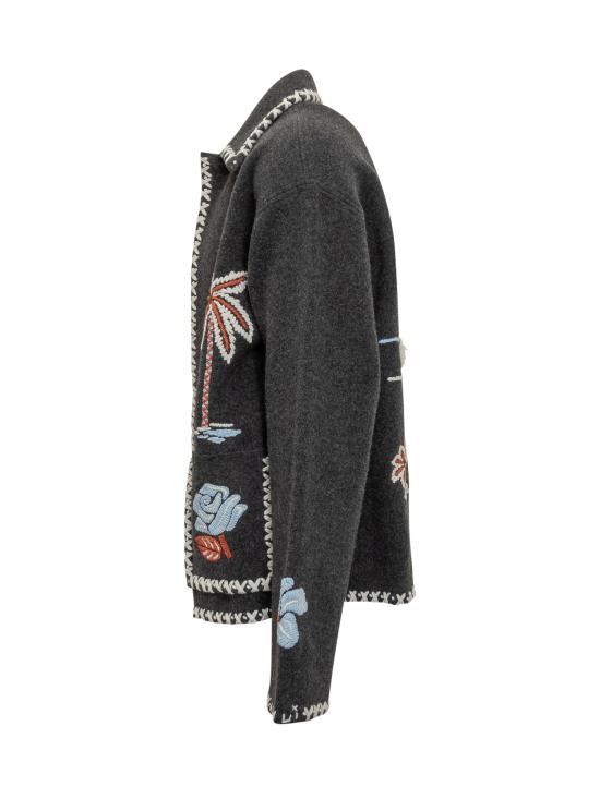 25FW 알라누이 집업 니트 LMHQ002E25KNI001 0784 CHARCOL MULTICOLOR - ALANUI