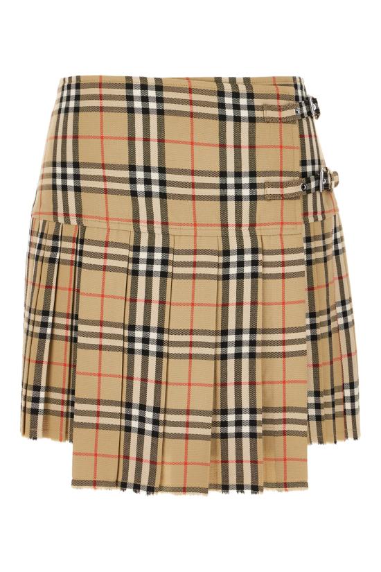 26SS 버버리 플리츠 체크 울 미니 킬트 스커트 8025832 A7028 ARCHIVE BEIGE IP CHK