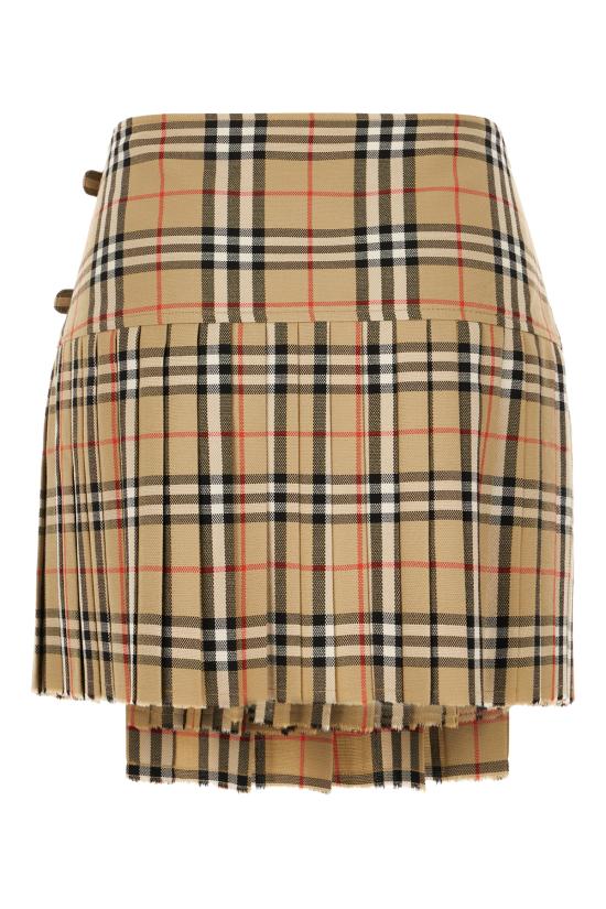 26SS 버버리 플리츠 체크 울 미니 킬트 스커트 8025832 A7028 ARCHIVE BEIGE IP CHK - BURBERRY
