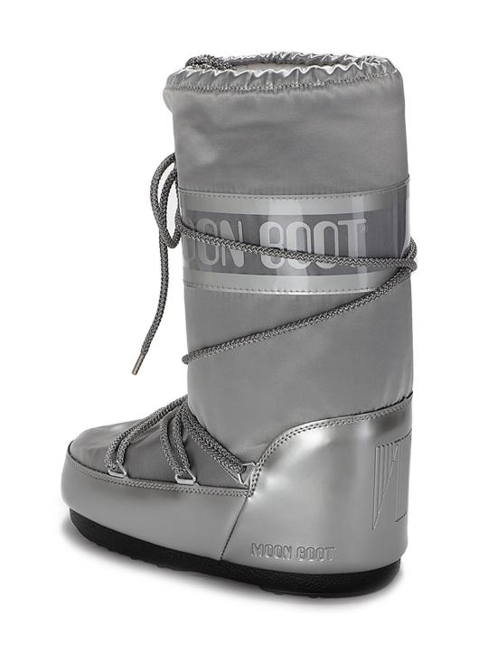 25FW 문부츠 아이콘 글랜스 플래티넘 새틴 부츠 80D1401680 H001 SILVER BLUE RED - MOON BOOT