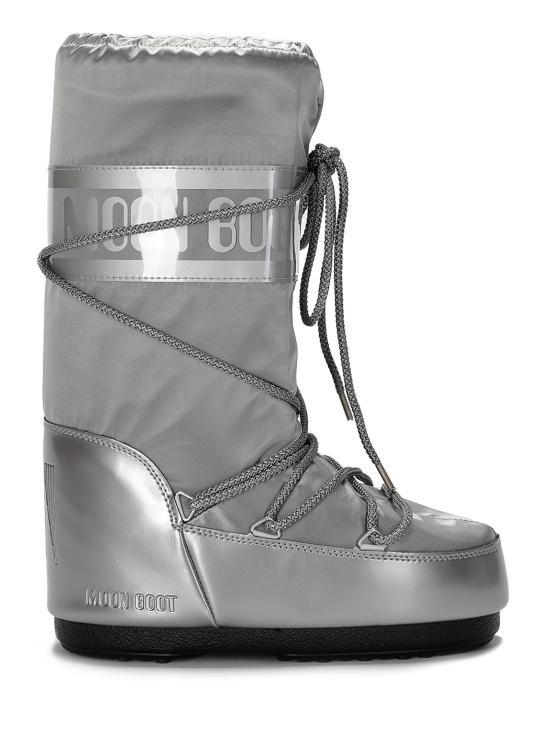 25FW 문부츠 아이콘 글랜스 플래티넘 새틴 부츠 80D1401680 H001 SILVER BLUE RED