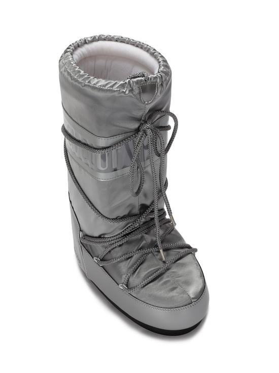 25FW 문부츠 아이콘 글랜스 플래티넘 새틴 부츠 80D1401680 H001 SILVER BLUE RED - MOON BOOT