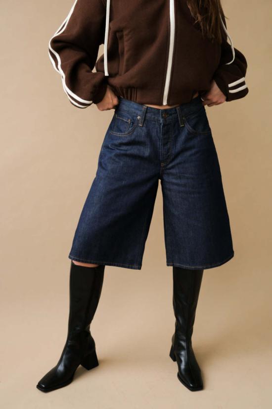  에이골디 데님 숏팬츠 아골드 배기 V 숏 반바지 퓨어 - AGOLDE