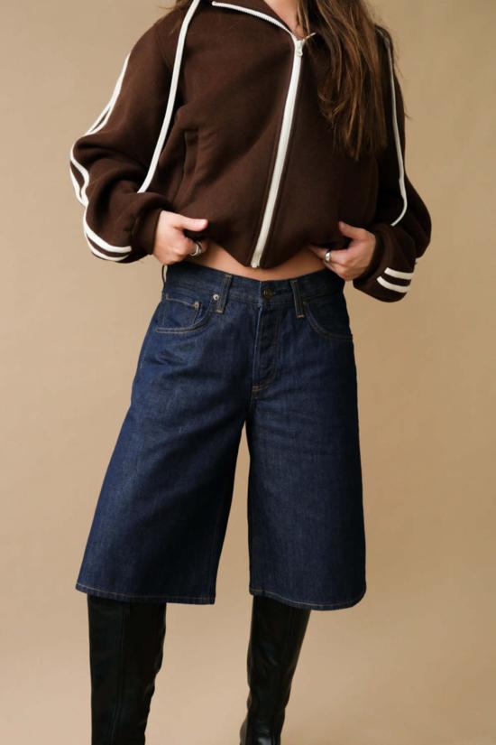  에이골디 데님 숏팬츠 아골드 배기 V 숏 반바지 퓨어