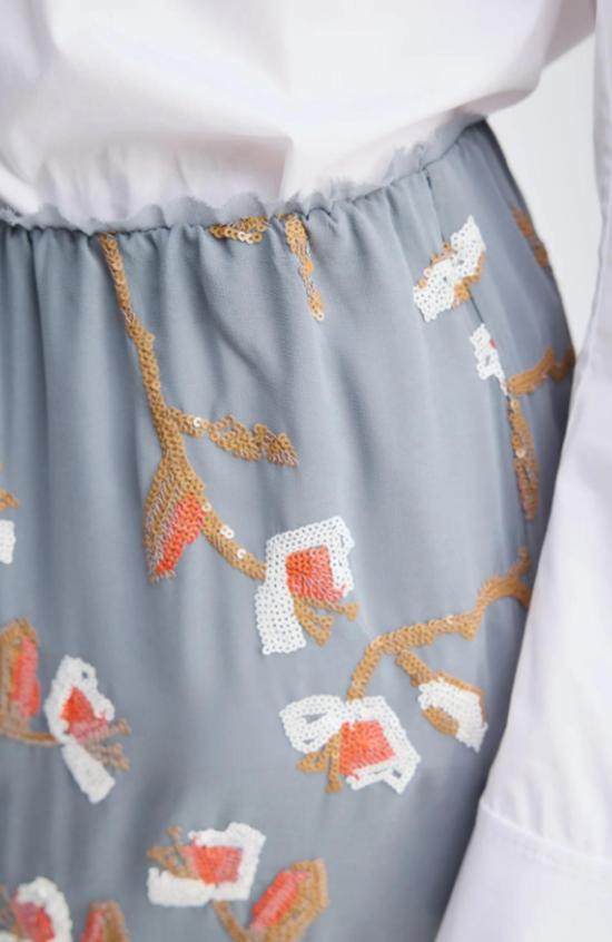  문테 미디 스커트 Munthe Omi 스팽글 자수  그레이 - MUNTHE