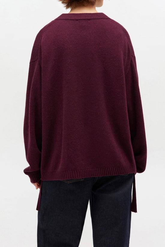  가니 스웨터 퓨처 울 믹스 오버사이즈 오넥  버건디 - GANNI