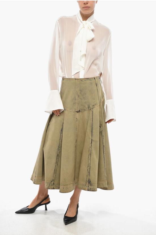  살바토레 페라가모 데님 스커트 13F9580775877 001LA Gray - SALVATORE FERRAGAMO