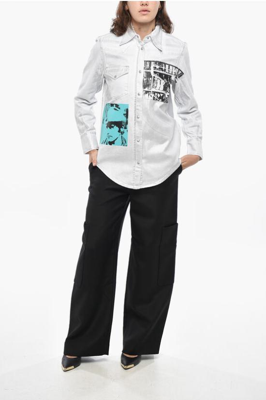  캘빈클라인 데님 셔츠 J20J211248 911 White - CALVIN KLEIN