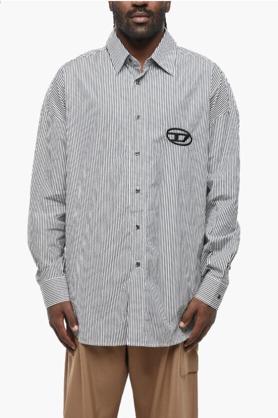  디젤 긴팔 셔츠 A10683 0DNAN 9XX Black White