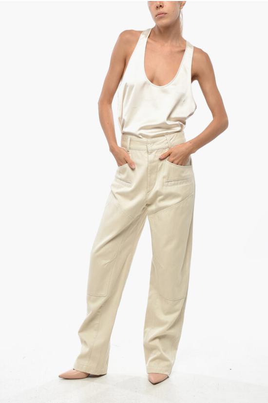  이자벨마랑 스트레이트 팬츠 PA0432FA B4G02I 23EC Beige - ISABEL MARANT