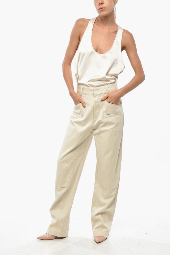 이자벨마랑 스트레이트 팬츠 PA0432FA B4G02I 23EC Beige - ISABEL MARANT
