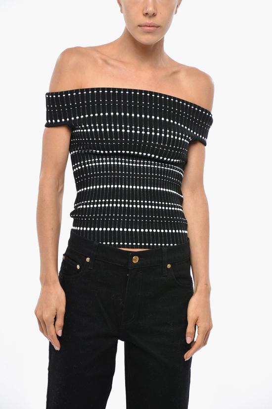  알렉산더 맥퀸 반팔 티셔츠 758551Q1A6P1104 Black White