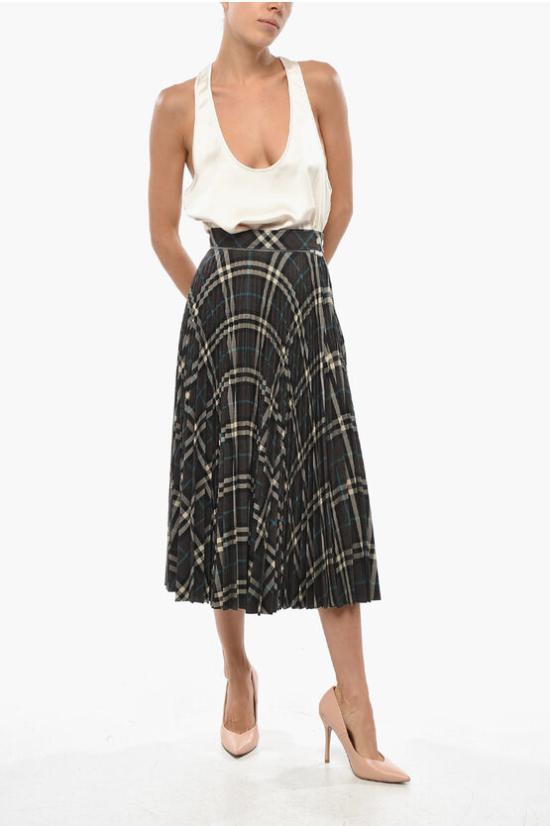  버버리 스퀘어 스커트 8093010 C1213 Brown - BURBERRY