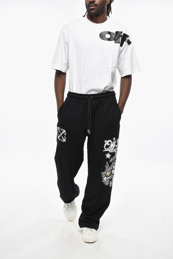  오프화이트 스트레이트 팬츠 OMCH054F24FLE0081084 Black - OFF WHITE