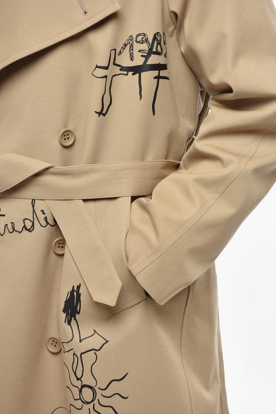  1989 스튜디오 트렌치 코트 MFW24106SCRIBBLECML Beige - 1989 STUDIO