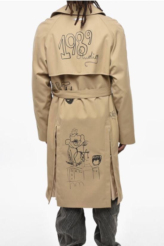  1989 스튜디오 트렌치 코트 MFW24106SCRIBBLECML Beige - 1989 STUDIO